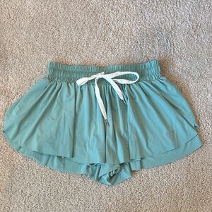 Women's Aqua Skorts with White Tie